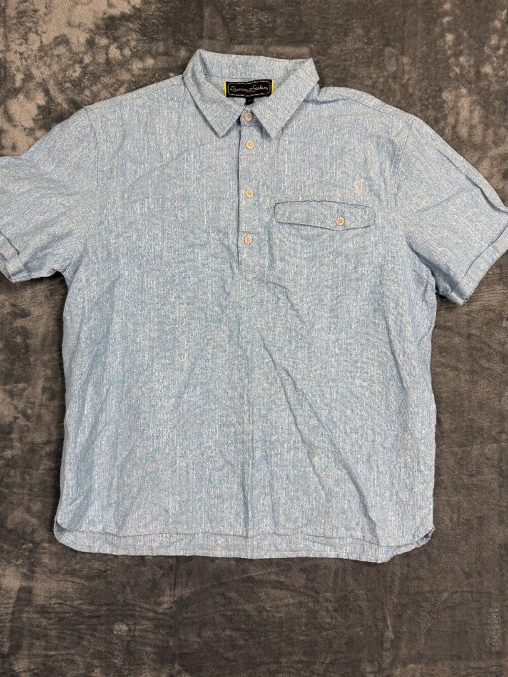 Roamers & Seekers Mens XL Blue Short Sleeve Button-Up Polo Shirt